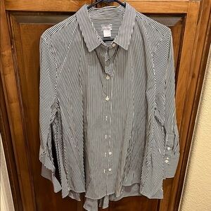 Classic Black and White Striped Shirt by Chico’s